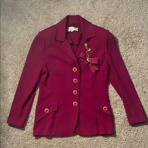 St. John Magenta and Gold Blazer with Shoulder Pads